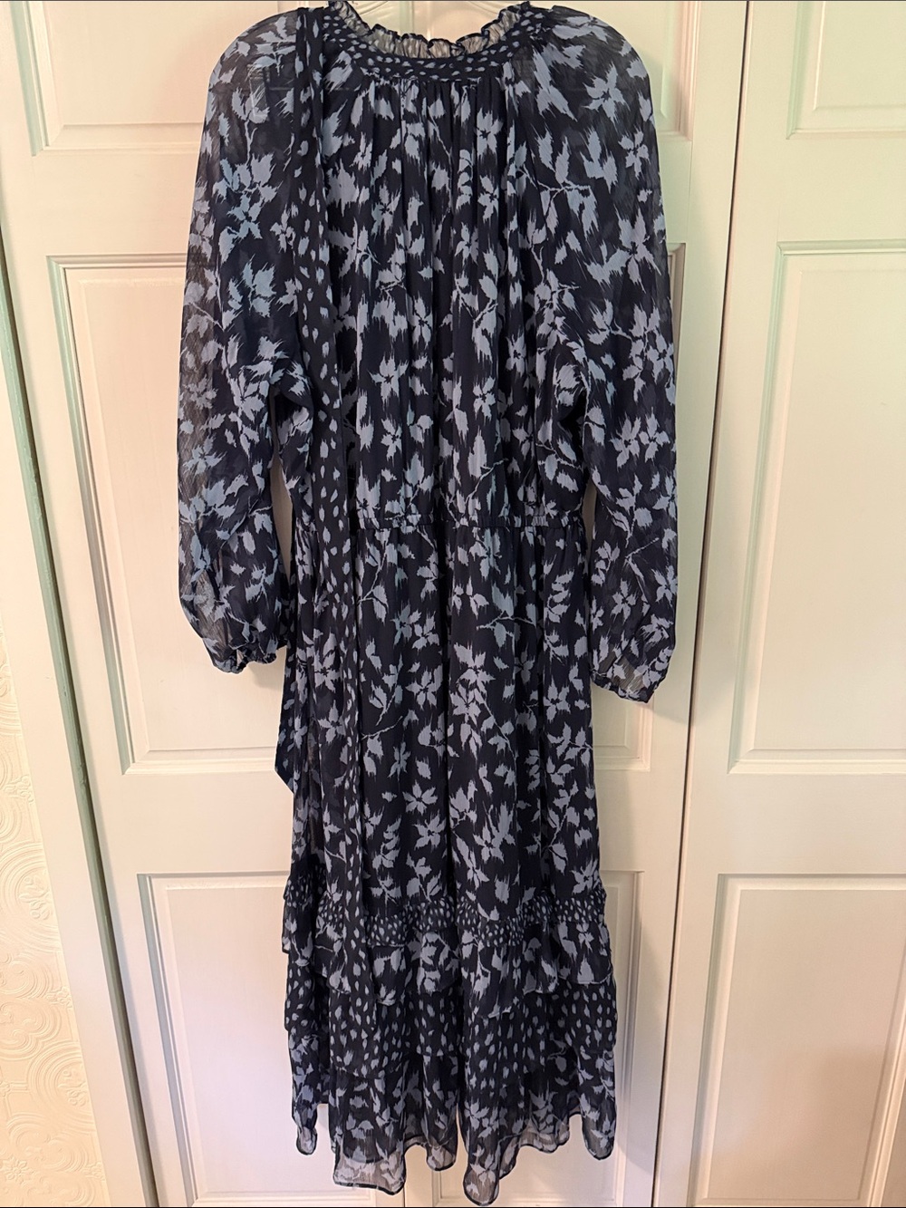 Simply Vera Wang Floral Maxi Dress in Black & Blue Size XL Like New